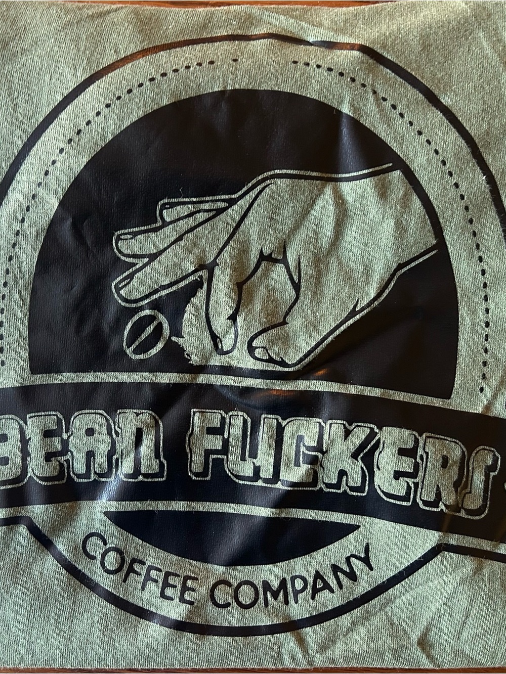 Bean F***ers Coffee Company Logo Tee in Olive Green and Black